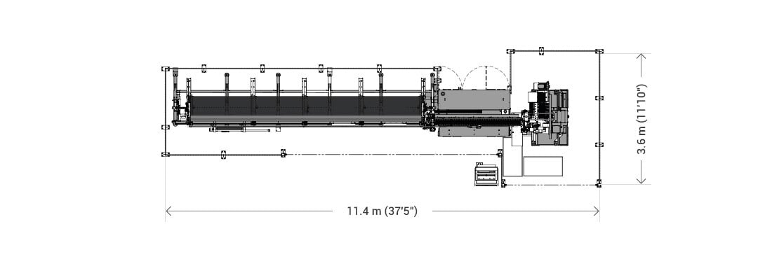 3-RUNNER - Basic machine layout bar feeding version with end-forming module 