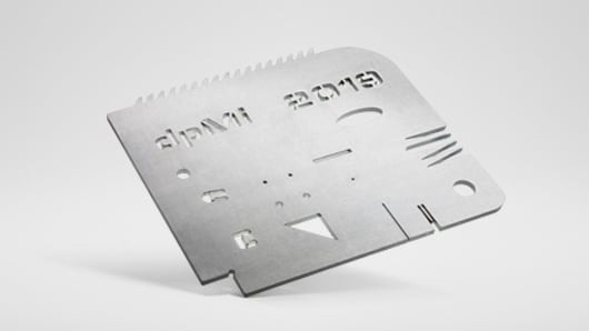 Example of a laser-cut workpiece in stainless steel